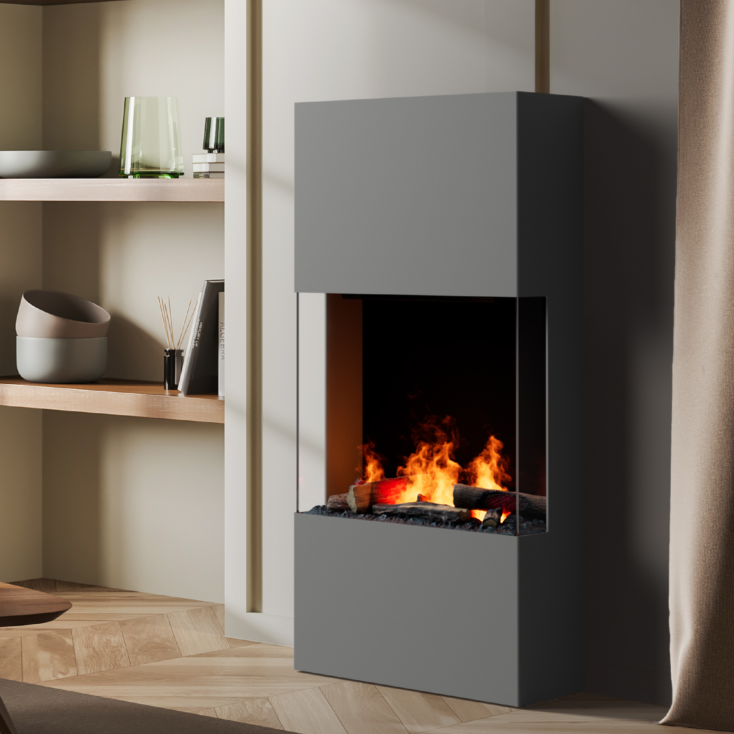 muenkel design Trix 1235 [Elektrokamin Opti-myst]: Aluminiumgrau