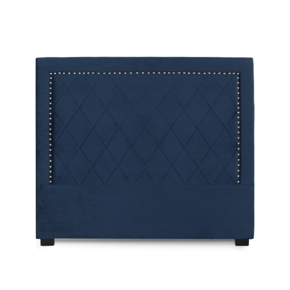 Tête de lit en velours bleu foncé 140cm