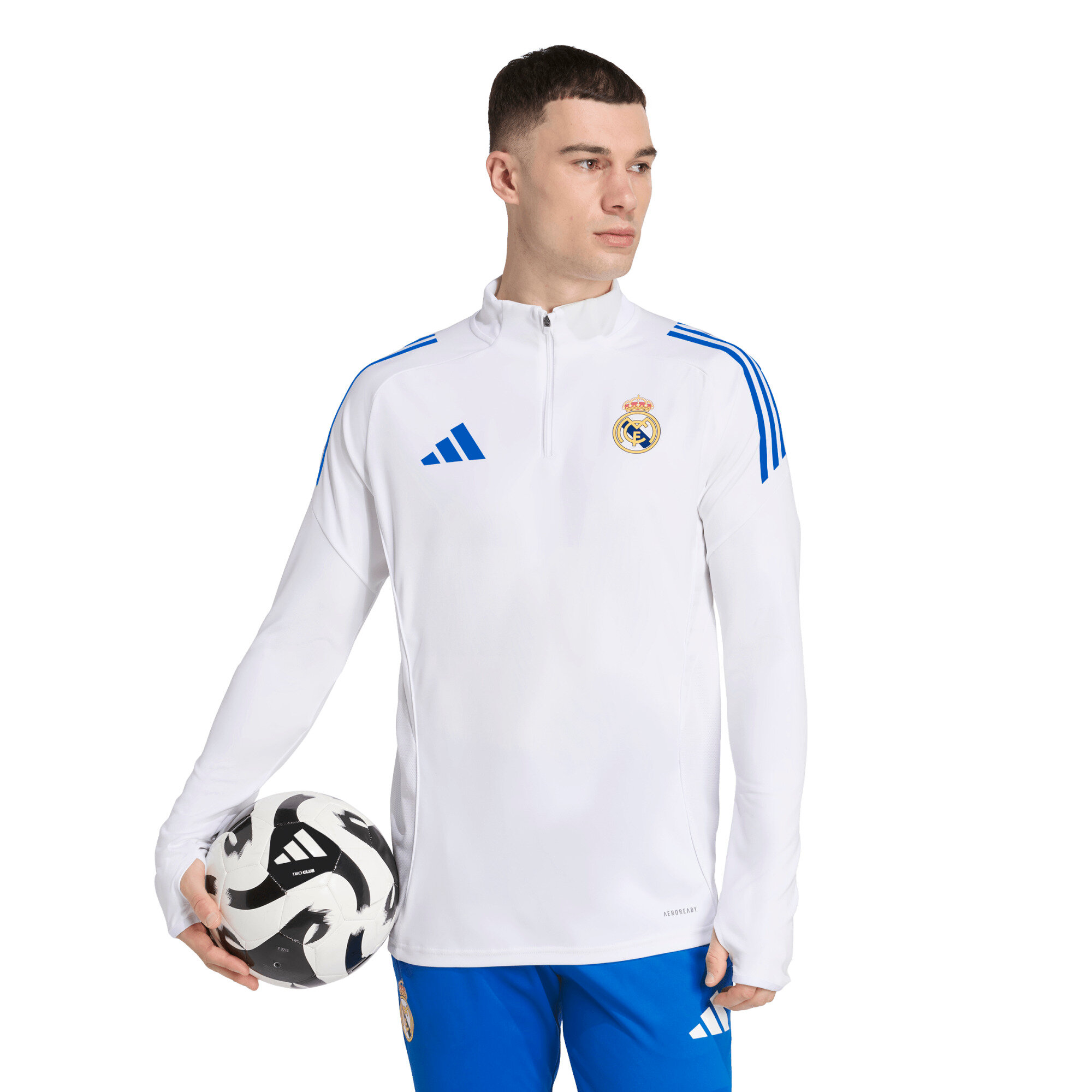 Real Madrid adidas Europäisch Trainingsoberteil - Weiß Image