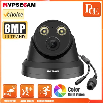 Mvpsecam 8MP IP-Kamera 4K PoE IPC Mini Dome Integriertes Mikrofon IP67 Smart Dual Light Vollfarb-IR-Überwachungsvideo IPC-Sicherheit POE