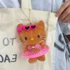 Sanrio Schwimmring, schwarze Haut, Hello Kitty Puppe, Anhänger, Schlüsselanhänger, niedliche Cartoon-Kitty-Katze, Puppe, Taschenanhänger, Zubehör, Schlüsselanhänger