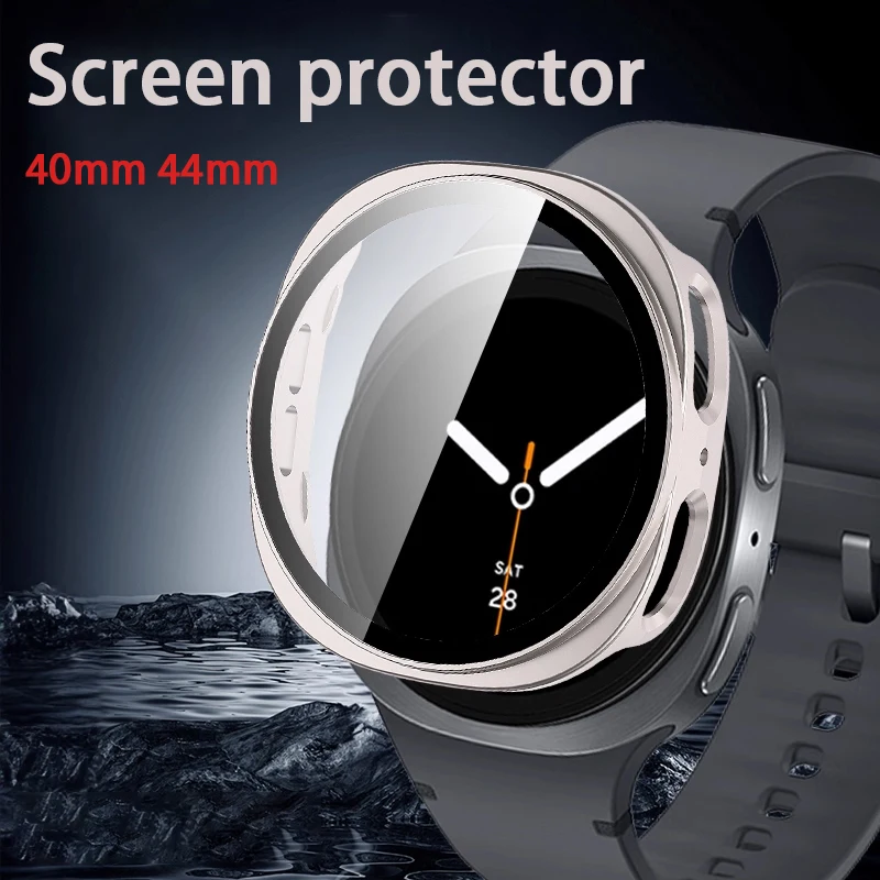 Hülle für Samsung Galaxy Watch 8 44 mm 40 mm PC-Abdeckung Bumper Displayschutzfolie gehärtetes Glas + Film Galaxy Watch 8 Zubehör Image