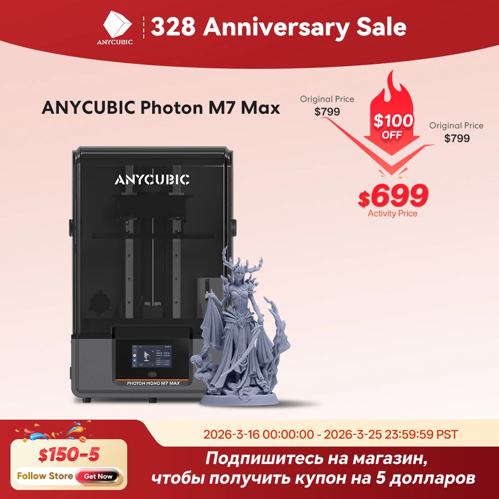 ANYCUBIC Photon Mono M7 Max 7k Mono LCD 3D-Drucker 14,7 l ultra großes Druck volumen LCD-Harz 3D-Drucker Cob Lichtquelle Image