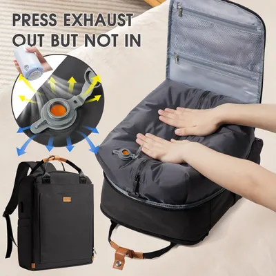 Airplane Travel Backpack 45x36x20 Cabin Bag, Electric Vacuum Compression Backpack 15.6in Laptop Bag, Vacuum Clothing Storage Bag