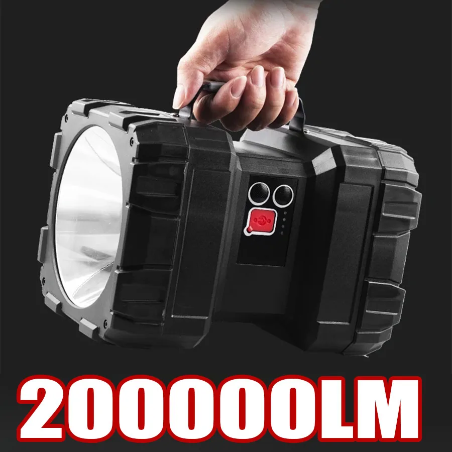200000LM Wiederaufladbare Doppel Kopf Scheinwerfer Led Laterne Handheld Große Flutlicht Taschenlampe Super Helle Outdoor Suchscheinwerfer Image