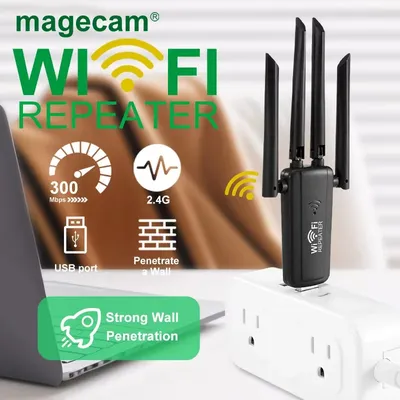 Magecam 2,4G 300Mbps Wireless USB WiFi Repeater 4 Antenne Wifi Long Range Extender Wi-Fi Signal Verstärker Hause netzwerk Adapter
