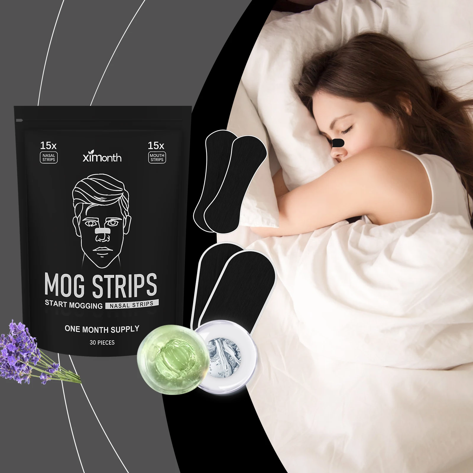 Anti-Schnarch-Pflaster, verbessert die Schlafqualität, verhindert den Schlaf, Mund offen, untere Schnarchfrequenz, stärkt den Nasenatmeschnarch, leises Pflaster Image