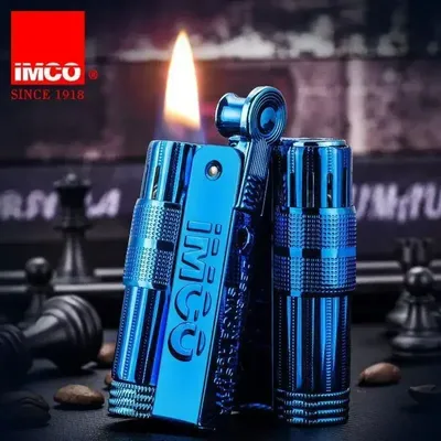 Original IMCO Lighter Old Gasoline Flint Lighter Windproof Stainless Steel Cigarette Petrol Oil Lighter Inflated Gadgetswith Box