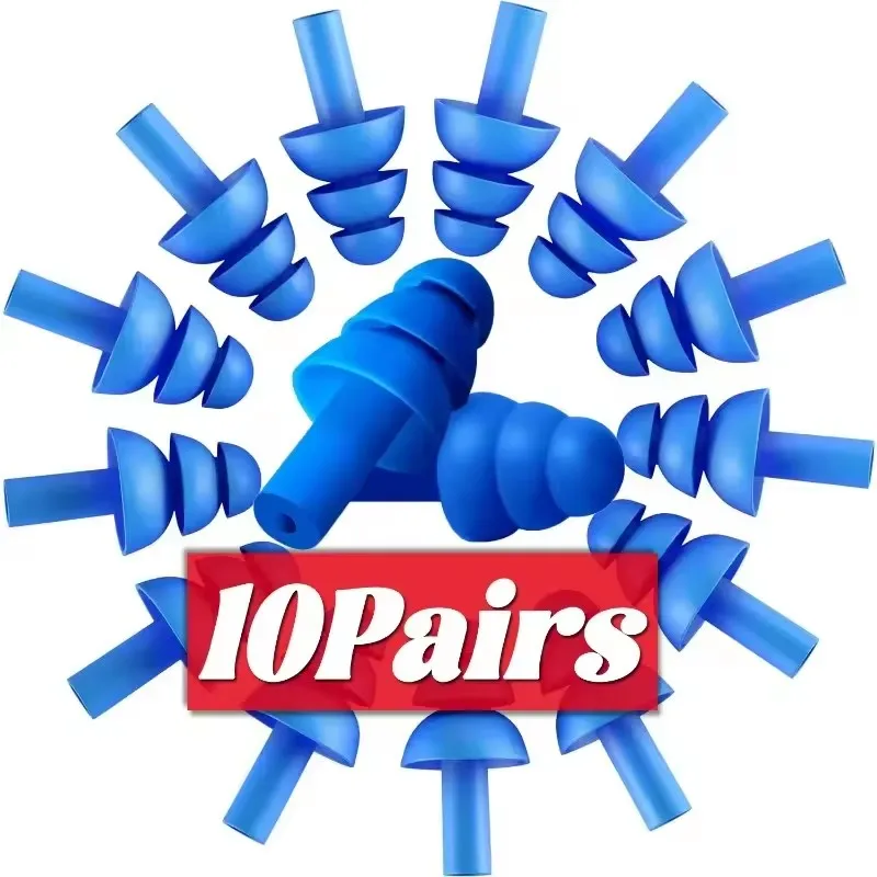 Wiederverwendbare, wasserdichte Ohrstöpsel aus weichem Silikon, Geräuschreduzierung, Ohrstöpsel zum Schlafen, mit Aufbewahrungsbox zum Schwimmen, Surfen, Schnorcheln Image