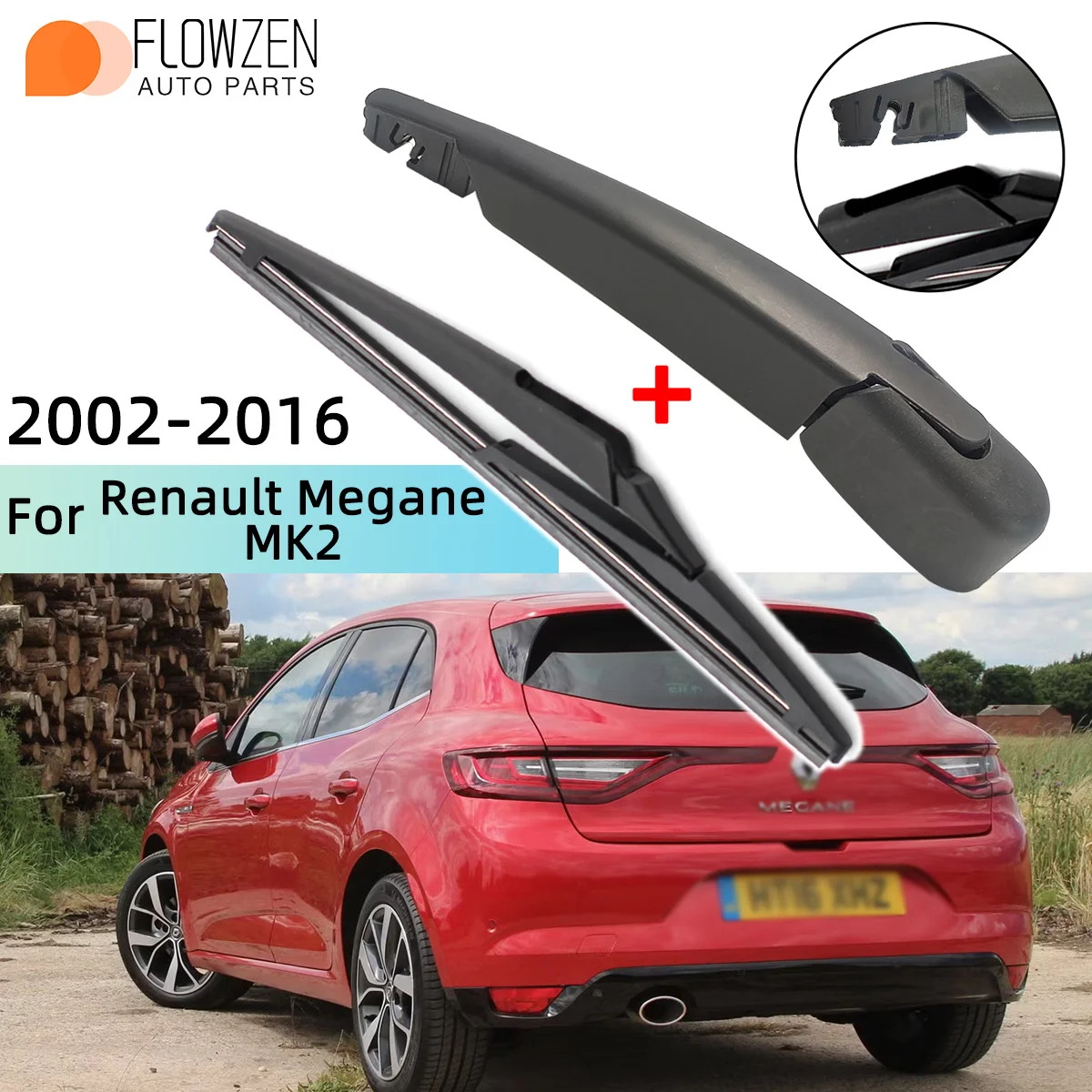 Hinten Scheibenwischerblatt Wischerarm Kit Für Renault Megane MK2 2002--2016 Windschutzscheibe Scheibenwischer Bürsten Reinigung Zubehör Image