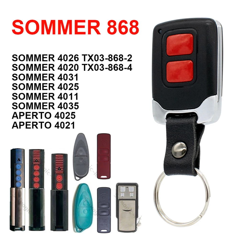 Neue Garagentor-Fernbedienung für SOMMER 4020 4026 TX03 868-4 868 MHz Rolling Code 2 Tasten Handsender Top-Qualität Image