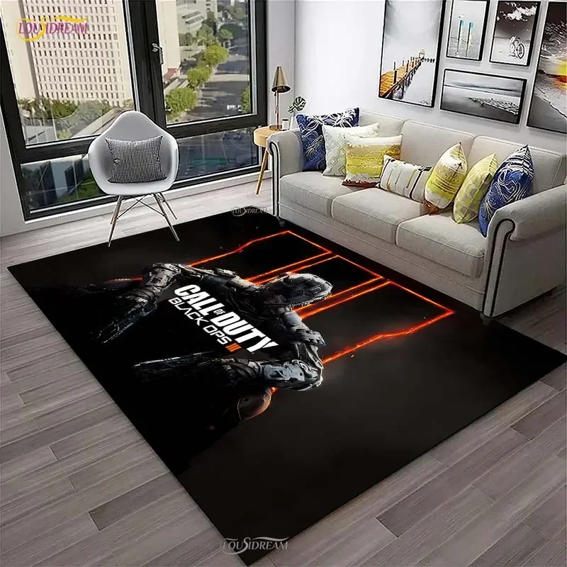 Call of Duty Spielteppich Wohnzimmer Schlafzimmer Sofa Kaffee Dekor Yoga Bereich Teppiche Küchentür rutschfeste Matten Alfombra Geburtstagsgeschenk Image