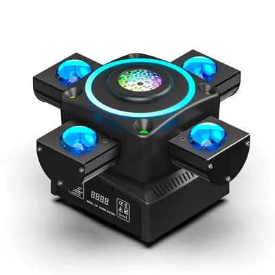 Datewink 90W LED Moving Head Lights RGBW Four-armed Stage Lighting Effect Projector DMX512 For DJ Disco Party Wedding Christmas