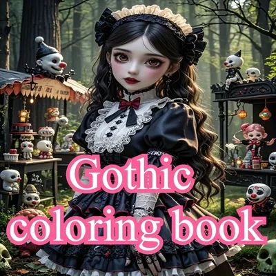 30 pages of unique Gothic style patterns, suitable for teenagers and adults to relieve stress, decompression DIY coloring book,