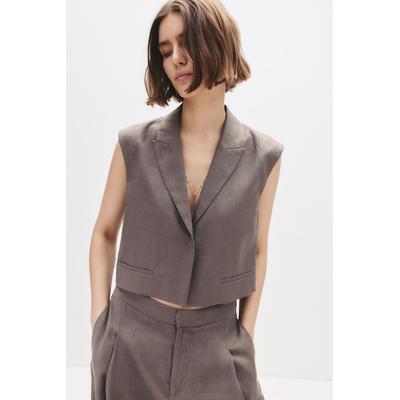 100% Linen Cropped Waistcoat