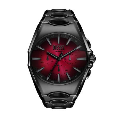 Chronograph DIESEL "D-CURVE", schwarz, rot, Armbanduhren, Herren, Quarzuhr, Armbanduhr, Herrenuhr, Edelstahlarmband, analog Image