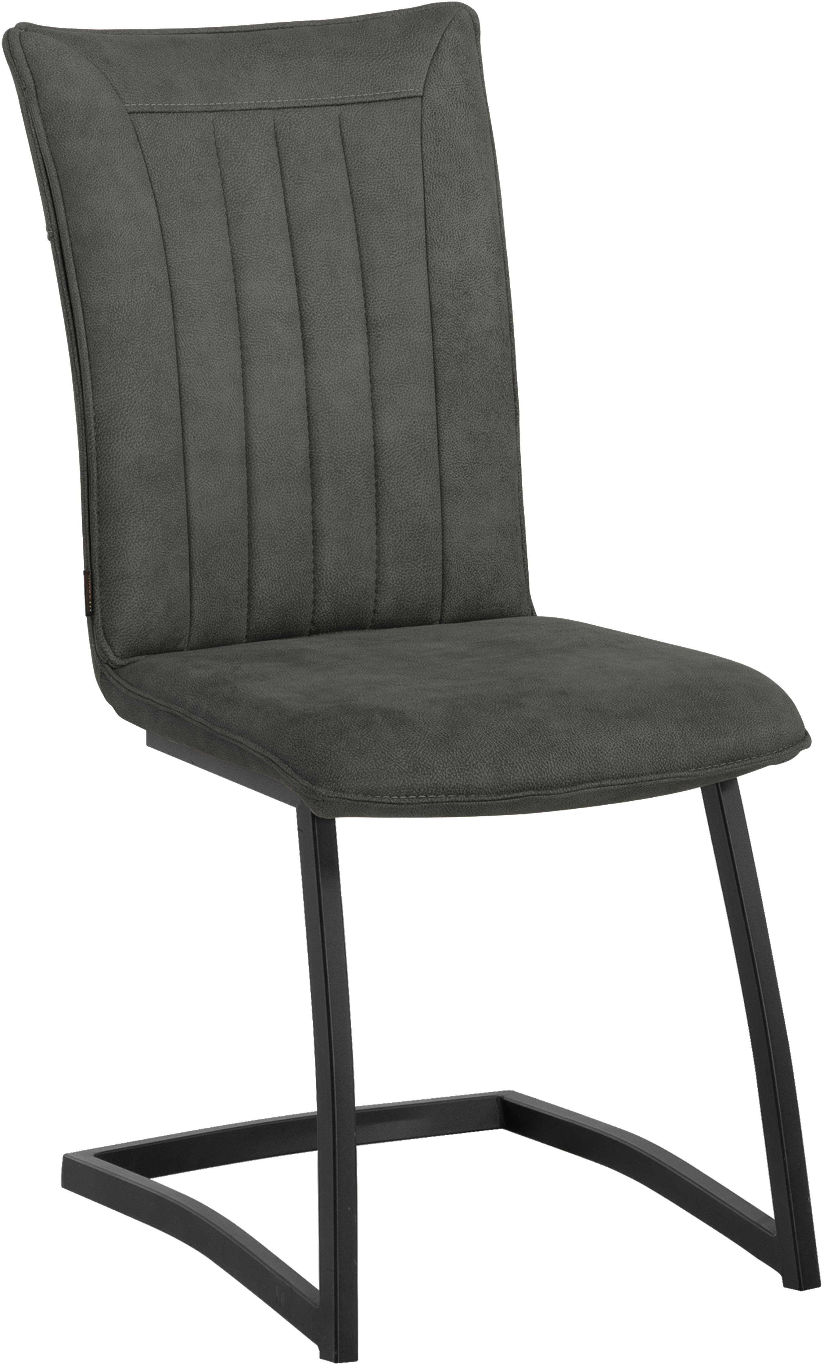 Freischwinger OMG DESIGN "Amara", grau (anthrazit, schwarz), B:47cm H:97cm T:64cm, Stühle, Esszimmerstuhl, Küchenstuhl, pflegeleichter Bezug