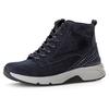 Schnürboots GABOR ROLLINGSOFT, Damen, Gr. 42, blau (dunkelblau), Nubukleder, sportlich, Schuhe, Keilabsatz, Freitzeitschuh, High-Top-Sneaker, Label an der Ferse