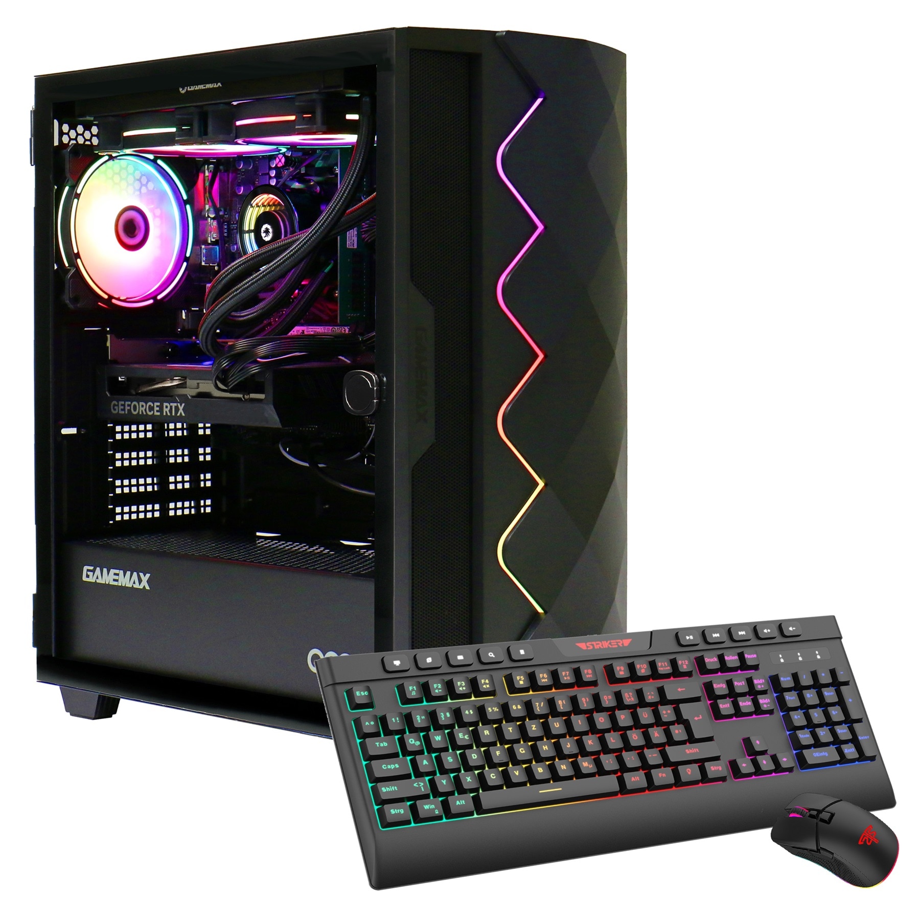 GAMEMAX Gaming-PC "Diamond BK 7683 AMD Ryzen 5 9600X RTX 5060 32GB DDR5 1TB SSD", schwarz, Microsoft Windows 11 Home (64 Bit), 32 GB RAM 1.000 GB SSD, Desktop-PCs, DDR5 RAM, Windows 11 Image