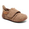 Hausschuh BISGAARD "casual wool", Kinder, Gr. 34, braun (camel), Wolle, klassisch, Schuhe, Klettschuh mit Lammwolle gefüttert, Größenschablone zum Download