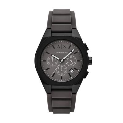 Chronograph ARMANI EXCHANGE "SYNC", grau, schwarz, Armbanduhren, Herren, Quarzuhr, Armbanduhr, Herrenuhr, Silikonarmband, analog, Tag Image