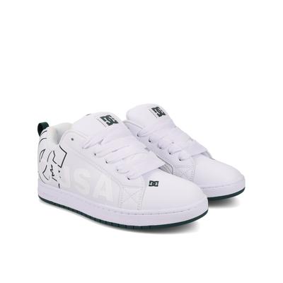 Sneaker DC SHOES "Court Graffik", Gr. 6,5(38,5), weiß, whtie, grün, 57.05% Leder, 28.2% Synthetikmaterial, 13.87% Polyester, 0.88% Textil, Schuhe Image