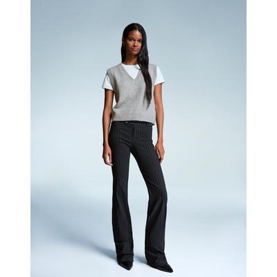 Bershka Soft Touch V-Neck Vest Women L Grey
