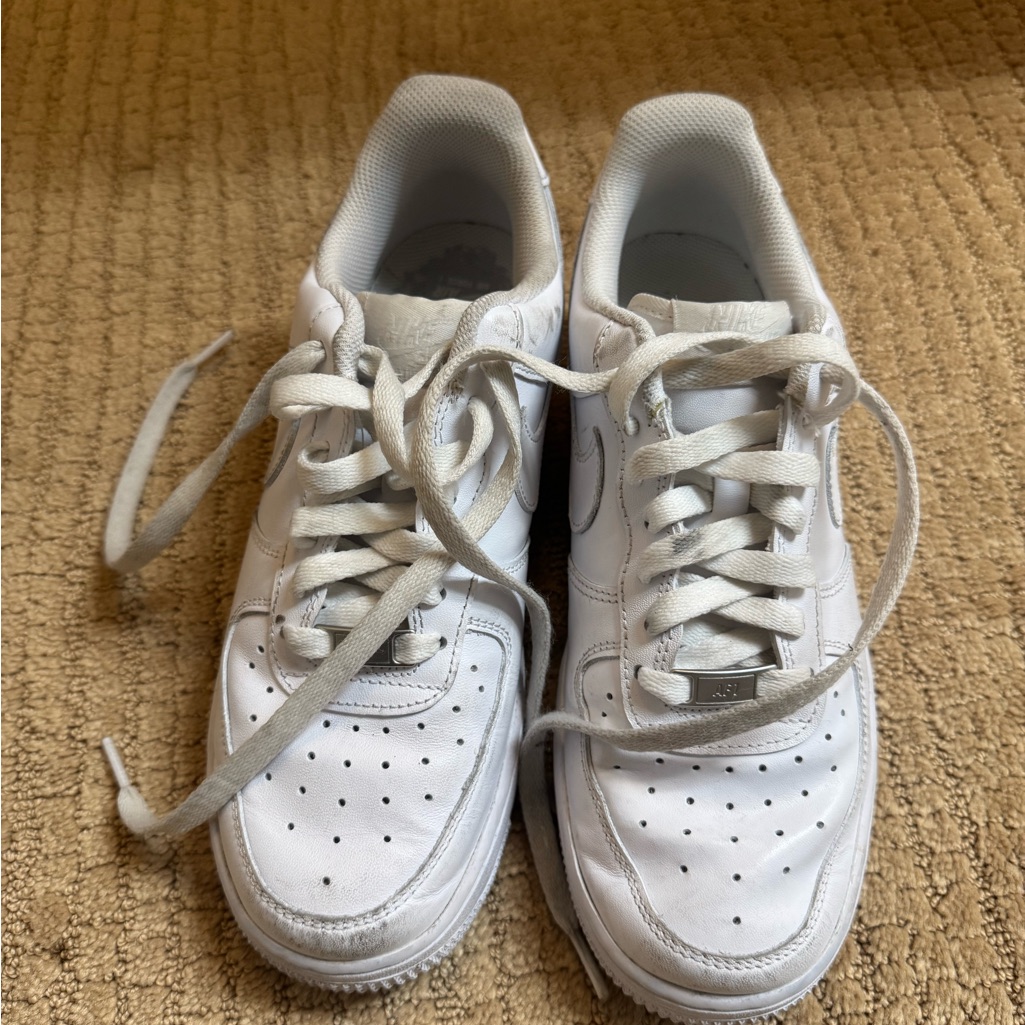 Nike Shoes | White Nike Air Force 1 Sneakers | Color: White | Size: 8b