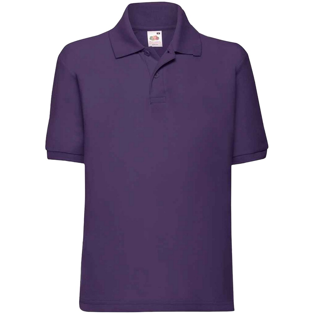 Fruit of the Loom Kinder Poly/Baumwolle Pique Polo Shirt (Violett) Image