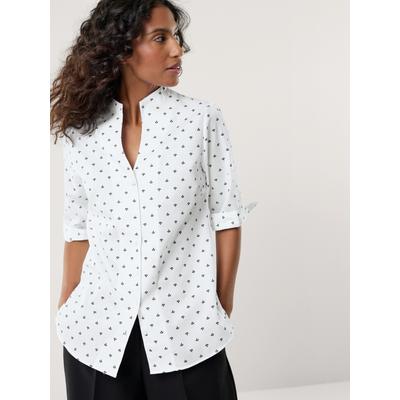 Walbusch Damen Bügelfrei-Bluse Kelchkragen Weiss minimal Image