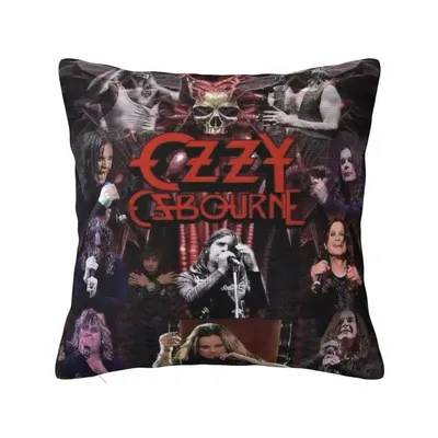 Benutzerdefinierter Ozzy Osbourne Kissenbezug, 40 x 40 cm, Heavy Metal Band Rock, weicher, süßer Kissenbezug für Autosofa Image