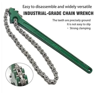 12 Inch Chain Filter Wrench Oil Machine Filter Strap Non Slip Multifunction Pipe Fittings Tool Belt Strap Wrench For Plumbing