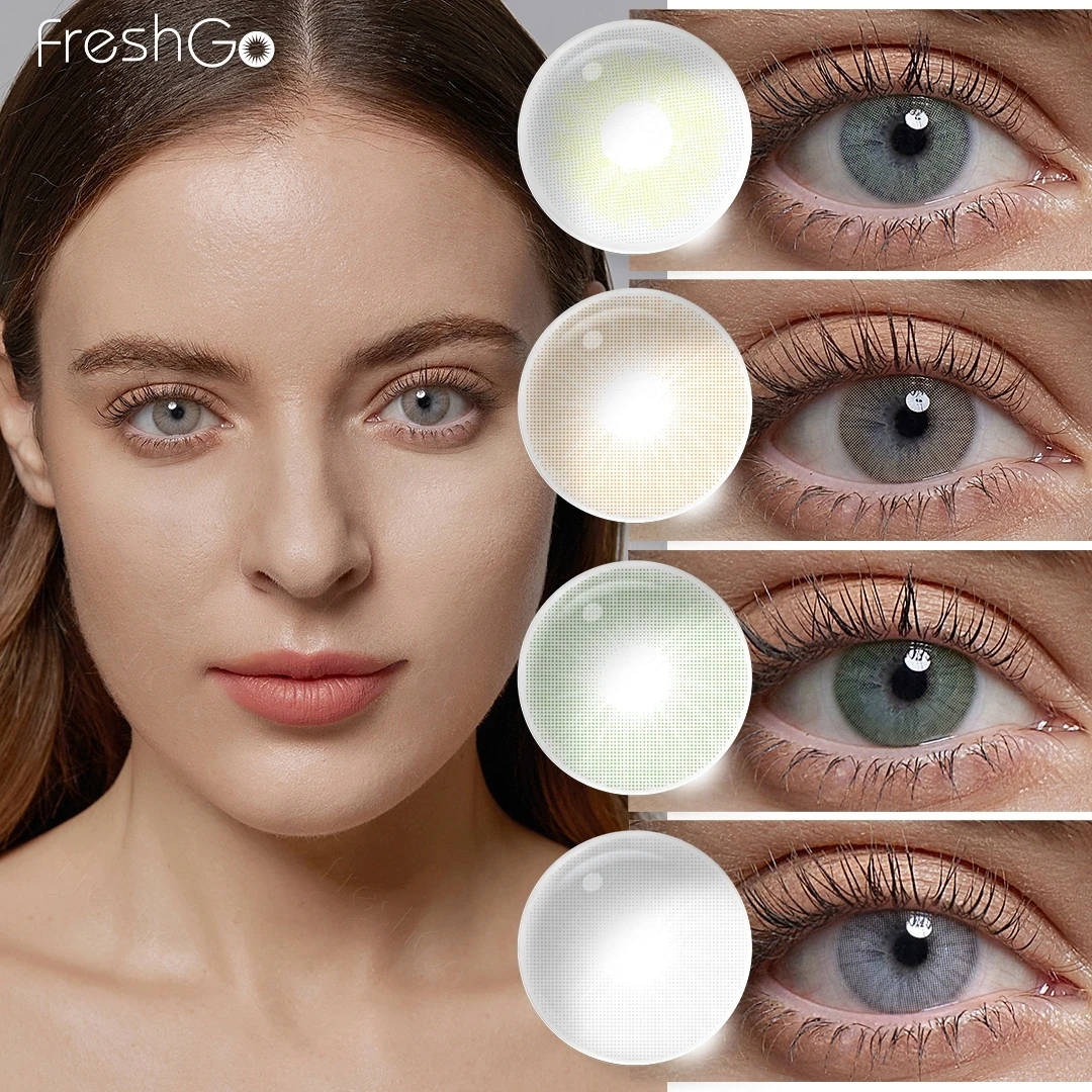 Freshgo Jahreslinsen Copacabana/Buzios Farbige Kontaktlinsen Natürliche Farblinsen Hohe Qualität Geeignet für den täglichen Gebrauch Sanfte/Schönheitslinsen Image