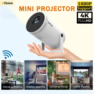 KaiAqua 4K FY300 Tragbarer Projektor 260ANSI 1080P Unterstützung Auto Keystone WIFI6 Mini Cinema Theater Video 180 ° Rotationsprojektoren Image