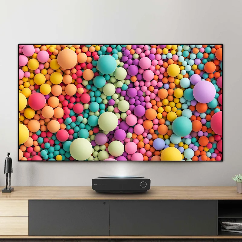 2025 NEUER grauer Diamant-Projektionsbildschirm, Rahmenschirm für UST Ultra Short Throw Laserprojektor, guter Kontrast, 3D 4K, 150 Zoll max Image