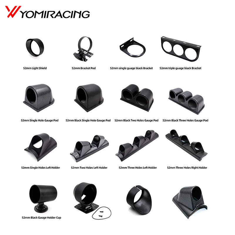 Universal Schwarz Einzel/Doppel/Dreifach 2 ZOLL 52mm Auto Gauge Pod Auto Meter Halter für Links Rechts stick Auto für 2 Zoll 52mm Messgeräte Image