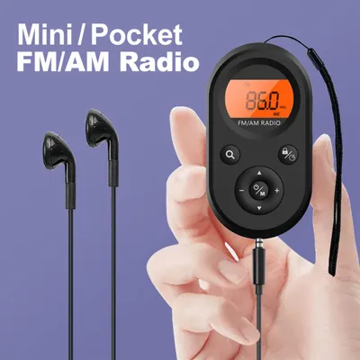 AM FM Mini Radio DC5V 76-108 MHz FM 520 522-1710 kHz AM Hintergrundbeleuchtung Tragbares Radio mit Kopfhörer für Outdoor AM FM Radio