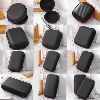 Mini Tragbare Hartschale Digitale Gadgets Aufbewahrungstasche Kunstleder Organizer für Kopfhörer Ladegerät Datenkabel U Disk 3C Image