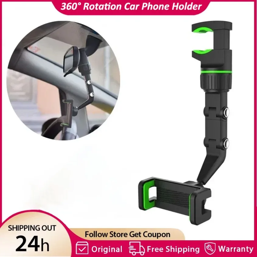 Universalklemme 360° ° Rotation Auto Telefon Halter Multifunktions Faltbare Auto Rückspiegel Sitz Clip Halterung Handy Halter Image