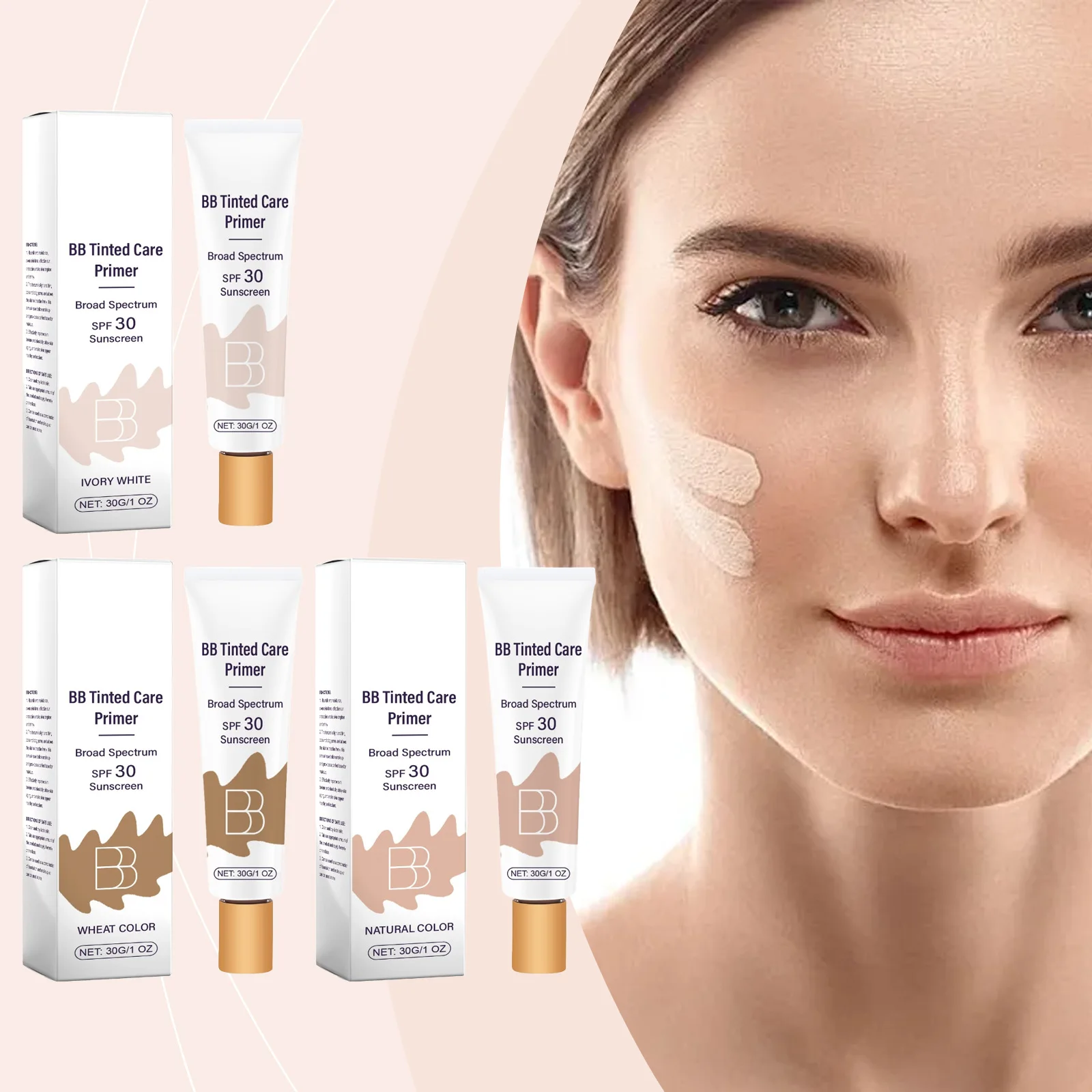 Niacinamide Sunscreen Bb Cream Serie Spf30 Long Time Moisturize Full Coverage Color Changing ﻿ Make-up-Grundierung für dunkle Hautbasis Image