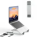 Hwansan 2025 USB3.0 Docking Station Supporto per tablet portatile in lega di alluminio con ripiano pieghevole di sollevamento che aumenta la base sospesa