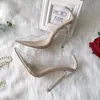 2025 sommer Neue frauen Transparent PVC High Heels Spitz Stilettos Elegante Sexy Party Büro Damen Große Größe Einzelnen Schuhe