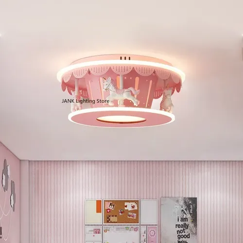 Kinderzimmerlampe Mädchen kreative warme rosa Zimmer Prinzessin Zimmerlampe Cartoon Deckenlampe