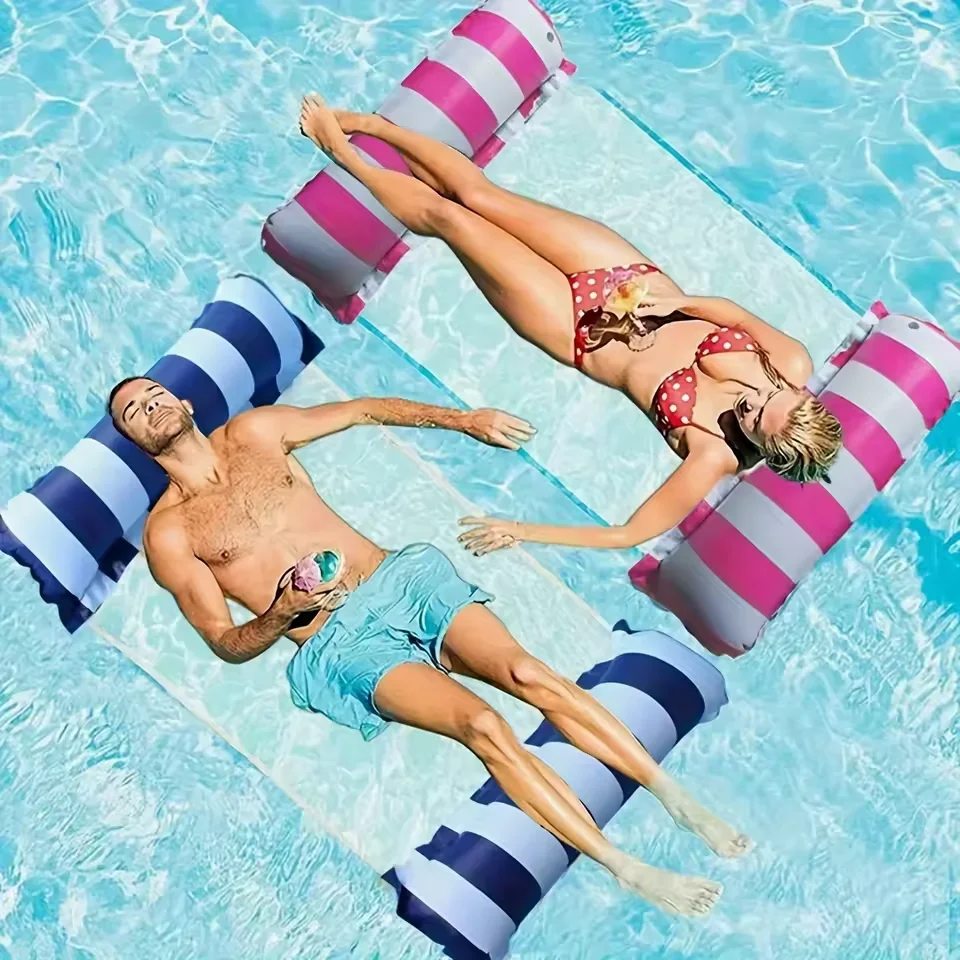 Wasser Hängematte Liege Aufblasbare Schwimmende Schwimmen Luftmatratze Pool Float Liege Bett Faltbare Pool Party Spielzeug Liege Stuhl Image