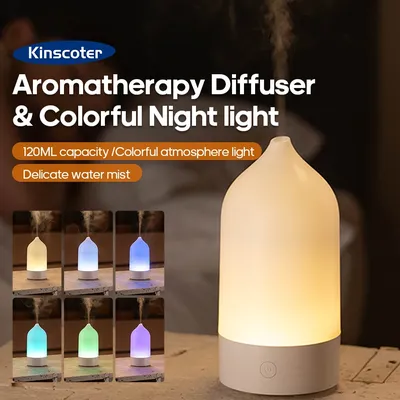 Portable Aroma Diffuser Air Mist Humidifier 120ml Aromatherapy Essential Oil Diffuser With Colorful Night Light for Home Office