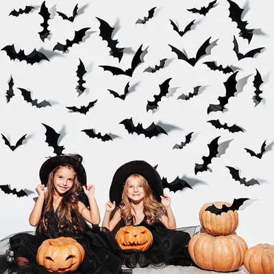 Halloween 3D Schwarze Fledermaus Wandaufkleber Home Zimmer Innen DIY Dekoration Gruselige Requisiten Kinder Party Gefälligkeiten Wandtattoos Fensteraufkleber Image