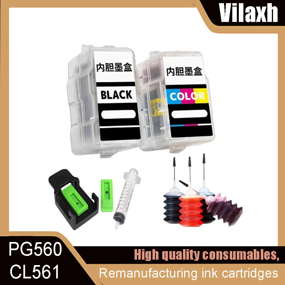 Vilaxh PG560 CL561 Für Canon PG-560 CL-561 Tinte Patrone für Canon Pixma TS5350 TS7450 TS5351 TS5352 TS5353 TS7451 560XL 561XL Image
