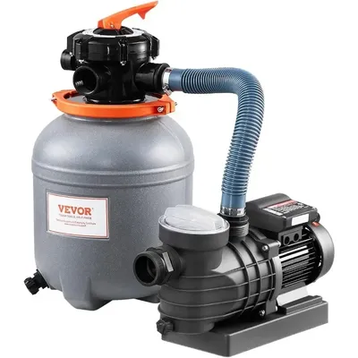 VEVOR Sand Filter Pump for Above Ground Pool, 12 in, 3000 GPH, 1/2 HP Swimming Pool Sand Filter Pump System, Krystal Clear