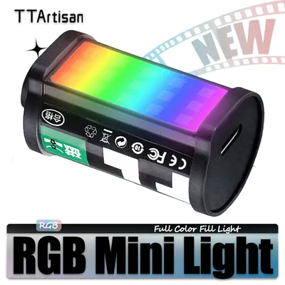 TTArtisan RGB Full-color Mini Magnetic LED Light for Camera Vlog Live Streaming with Cold Shoe Mount 0.5W Fill Light CRI 95+