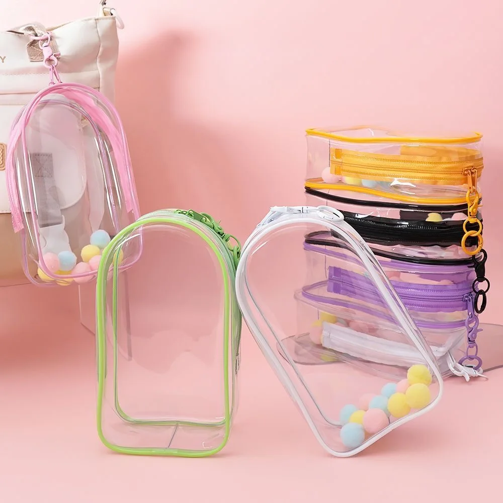 Bunte transparente Schutzhülle, Kabel-Organizer-Box für 17 cm große Plüschpuppen, Display-Tasche mit Schlüsselanhänger, Kopfhörertasche Image